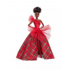 Barbie Signature 2024 Holiday Fashion Doll - Hnedé vlasy s károvanými šatami (HRM62)