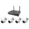 Kamerový set Ezviz H3C 2K+ Wi-Fi KIT IP venkovní, bullet, 4Mpix, 1x NVR CS-X5S-R100-8W/ 4x IP kam. H3C 2K+, HDMI/ VGA/ W