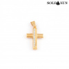 Zlatý prívesok krížik vykladaný zirkónmi