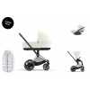 Cybex Platinum CYBEX e-Priam Travel Set + Cloud T Plus i-Size + Platinum Winter Footmuff off white 2025 chrome with brown details