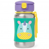SKIPHOP Nerezová fľaša na vodu SKIP HOP Zoo so slamkou 350 ml Jednorožec