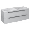 Sapho WAVE dvojumývadlová skrinka 119,7x50x47,8cm, biela/dub strieborný - WA122