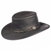 Klobúk austrálsky kožený Barmah Hats Squashy Sundowner Kangaroo - čierny, L
