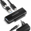 Axagon ADSA-FPX adaptér mostík USB-C 10Gbps na disk SATA 6G 2,5'' 3,5''