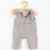 Dojčenské mušelínové zahradníčky New Baby Comfort clothes sivá 56 (0-3m)