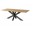 Bighome - Jedálenský stôl mango 220x100x74 prírodný lakovaný / epoxidová čierna, krížový rám antracit lesklý EPOXY