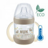 Dojčenská fľaša na učenie NUK for Nature s kontrolou teploty 6-18m zelená Hnedá