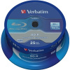 VERBATIM BD-R SL Datalife (25-pack)Blu-Ray/Spindle/6x/25GB WHITE BLUE SURFACE