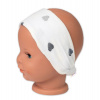 Letná čelenka, bandana, mušelín, Srdiečka, Baby Nellys - smotanová, veľ. 104/110