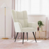 vidaXL Relaxačné kreslo krémovo-biele zamat - Krémová - 71817-26584