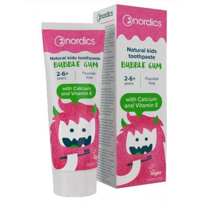 Nordics Bubble Gum Detská prírodná zubná pasta 50 ml