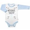 Body dlhý rukáv s vtipným textom Baby Nellys, To dáš Tati!, veľ. 68, chalan 80 (9-12m)