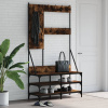 Vešiak na šaty s botníkom dymový dub 100x40x184 cm-ForU-837854