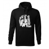 DRAGOWA pánska mikina s kapucňou León, čierna 320g/m2 - M