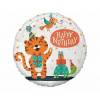 Fóliový balónik - Tiger a korytnačka Happy Birthday 45 cm - Godan