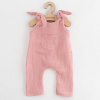 NEW BABY Dojčenské mušelínové zahradníčky New Baby Soft dress ružová - 62