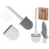 Silikónová WC kefa s bielou nádobkou TOILET BRUSH - biela