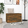 Lavica do chodby 80x40x45 cm dymový dub spracované drevo-ForU-816047