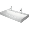 DURAVIT DuraSquare závesné umývadlo s dvomi otvormi, bez prepadu, spodná strana brúsená, 1000 x 470 mm, biela, 2353100072