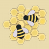 Vymalujsisam.sk Maľovanie podľa čísiel - Včely na medovom pláste Veľkosť: 50x50cm, Rám: Bez rámu, iba zrolované plátno