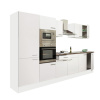 Kuchynský nábytok Yorki 330 s bielou skrinkou, biela predná strana s hodvábnym leskom a policami