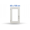 etila.sk - Plastové okno 60 x 100 cm ( 600 x 1000 mm ) biele otváravé aj sklopné ľavé