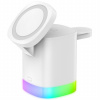 AppleKing 3 v 1 magnetický nabíjací stojanček s podporou MagSafe pre iPhone / Apple Watch / Airpods - biely - možnosť vrátiť tovar ZADARMO do 30tich dní
