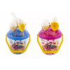 Teddies Sada na piesok plast vedierko + formičky zmrzlina 2 farby v sieťke 18x28x17cm 12m+