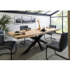 Bighome - Stôl mango 200x100x77 béžový lakovaný / krížový rám antracit matný METALL 5