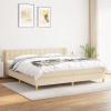 Box spring postel s matrací krémová 200x200 cm textil Krémová 3127154