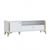 TV komoda FORREST HILLS biela/zlatá, šírka 141 cm