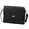 Malá crossbody kabelka MiaMore Dollaro z čiernej kože s prírodnou kožou a strieborným kovaním