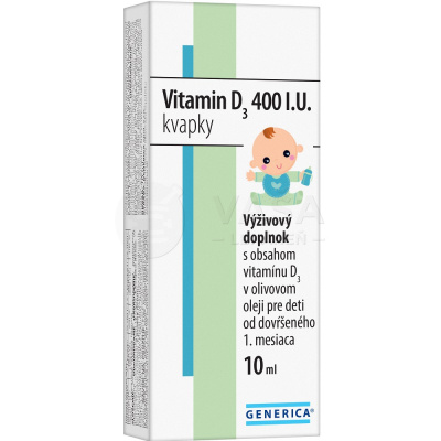 Generica Vitamin D3 400 I.U. kvapky 10 ml