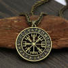 Nordic Viking Runawen Compass prívesok náhrdelník (Nordic Viking Runawen Compass prívesok náhrdelník)