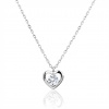 JK Silver Strieborný náhrdelník Srdce s čírym zirkónom - Striebro 925