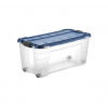 Tontarelli Úložný box 4UP s vekom a kolieskami 80 l transparent/modrá 8034939AET
