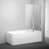 Ravak 10° - Vaňová zástena dvojdielna 10CVS2, pravá, 99x150 cm-farba lesklý hliník, sklo transparent 7QRA0C03Z1