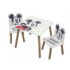 Drevený stôl + 2 stoličky MICKEY MOUSE BIELE