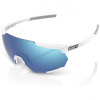 100% RACETRAP - Matte White - HiPER Blue Multilayer Mirror Lens