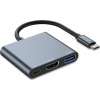 Tech-Protect USB adaptér TECH-PROTECT V1-HUB ADAPTER 3V1 ŠEDÝ