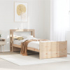 vidaXL Posteľný rám s čelom biely 75x190 cm borovicový masív 3306005