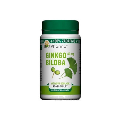 BIO Pharma Ginkgo biloba 40 mg tbl 90+90 (100% ZADARMO) (180 ks)