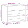 vidaXL Lavica na topánky staré drevo 60x30x45 cm kompozitné drevo - Hnedá - 230025-236090