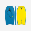 OLAIAN Detský bodyboard 100 pevný s leashom na zápästie modro-žltý modrá 120@36