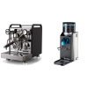 Rocket Espresso Mozzafiato FAST V, black + Rancilio Rocky Doserless