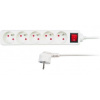 Solight predlžovací prívod, 5 zásuviek, biely, vypínač, 1,5m PP50