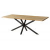Bighome - Jedálenský stôl mango 260x100x74 prírodný lakovaný / epoxidová čierna, krížový rám okrúhly antracit matný EPOXY