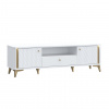 TV komoda FORREST HILLS biela/zlatá, šírka 161 cm