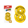 MFP 8000181 Balónik č. 8 nafukovací fóliový 40 cm - zlatý