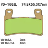 VESRAH VD-166/2JL VESRAH BRZDOVÉ DOŠTIČKY KH265 / KH296 SINTERED METALLIC (GOLD) HONDA CBR/VTR FRONT (8MM) (MADE IN JAPAN)